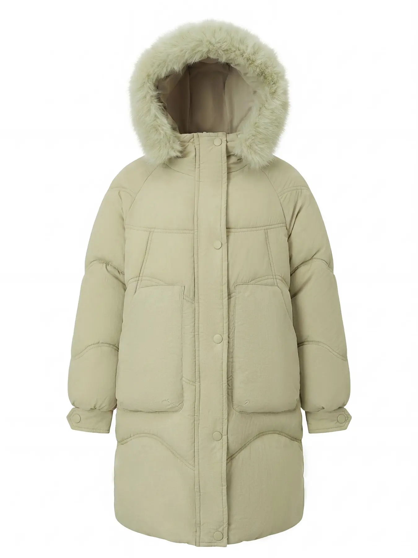 Girls' Long Sleeve Quilted Lightweight Jacket with Hood, Mandarin Collar, Wave Print, Zip Closure, Medium Length, Fall & Winter Casual Cute Outerwear