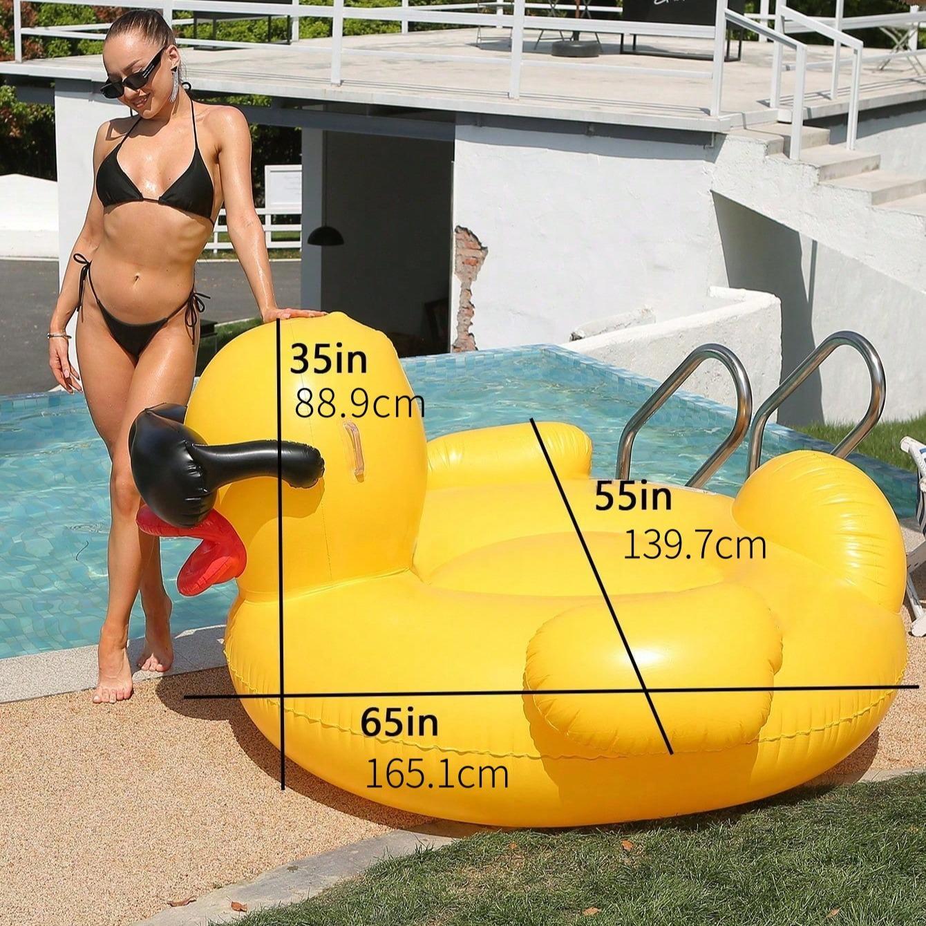 Inflatable Duck Rider, Float Swimming Pool Toy, Summer Pool Float, Lounge Chair Floating, Multi-functional Reclining Chair, Perfect Summer Gift