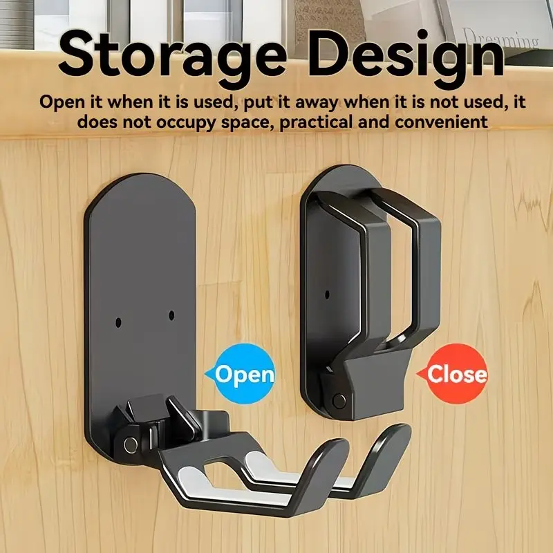 Switch Controller Holder, Foldable Wall Mount Stand, No Drilling, Multi-Functional Desktop Organizer, Easy Access, Space-Saving Design