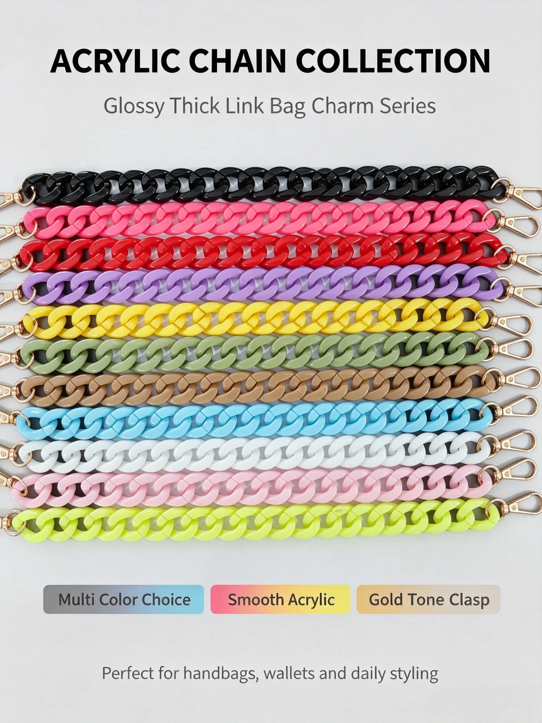 Acrylic Bag Chain Charm, Durable Acrylic Material, Versatile Accessory for Bags, Lightweight & Easy to Carry, Perfect for Daily Use