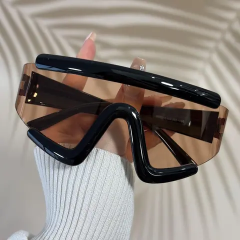 Extra Large Sunshade Sunglasses Unisex, Trendy Casual Sunglasses, Futuristic Y2K Helmet Style, Wraparound Uv400 Fashion Shades, Trendy Eyewear for Men and Women