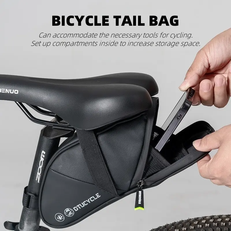 Bicycle Rear Tail Bag, Large Capacity Secure Fit Seat Tube Pack, Road Bike Mountain Bike Accessories, Cycling Gear, Bicycle Seat Bag