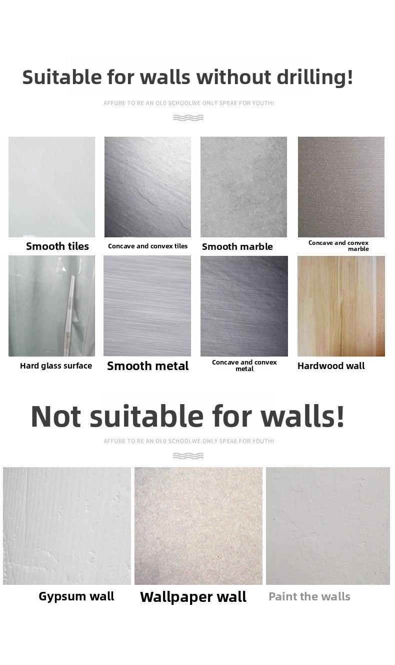 Space aluminum mop holder, no-drill multi-purpose mop hook, multifunctional wall-mounted bathroom broom storage rack