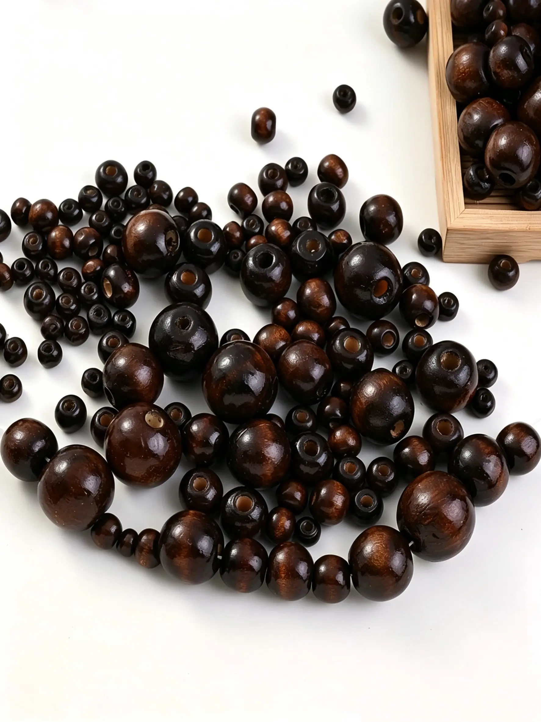 30pcs 10mm Dark Wooden Beads, DIY Classical Jewelry Making, Special Bracelet Necklace, Handmade Craft Supplies, All Seasons