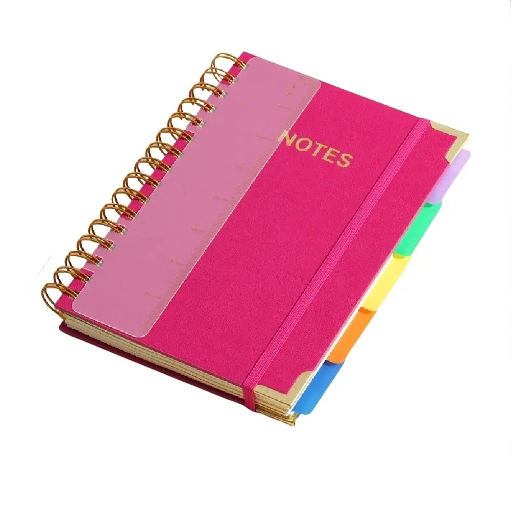 Business Notebook Coil Binder, Leather Separators, Thick Business Spiral Notebook, Professional Organizer, Durable Writing Pad, Work Notebook