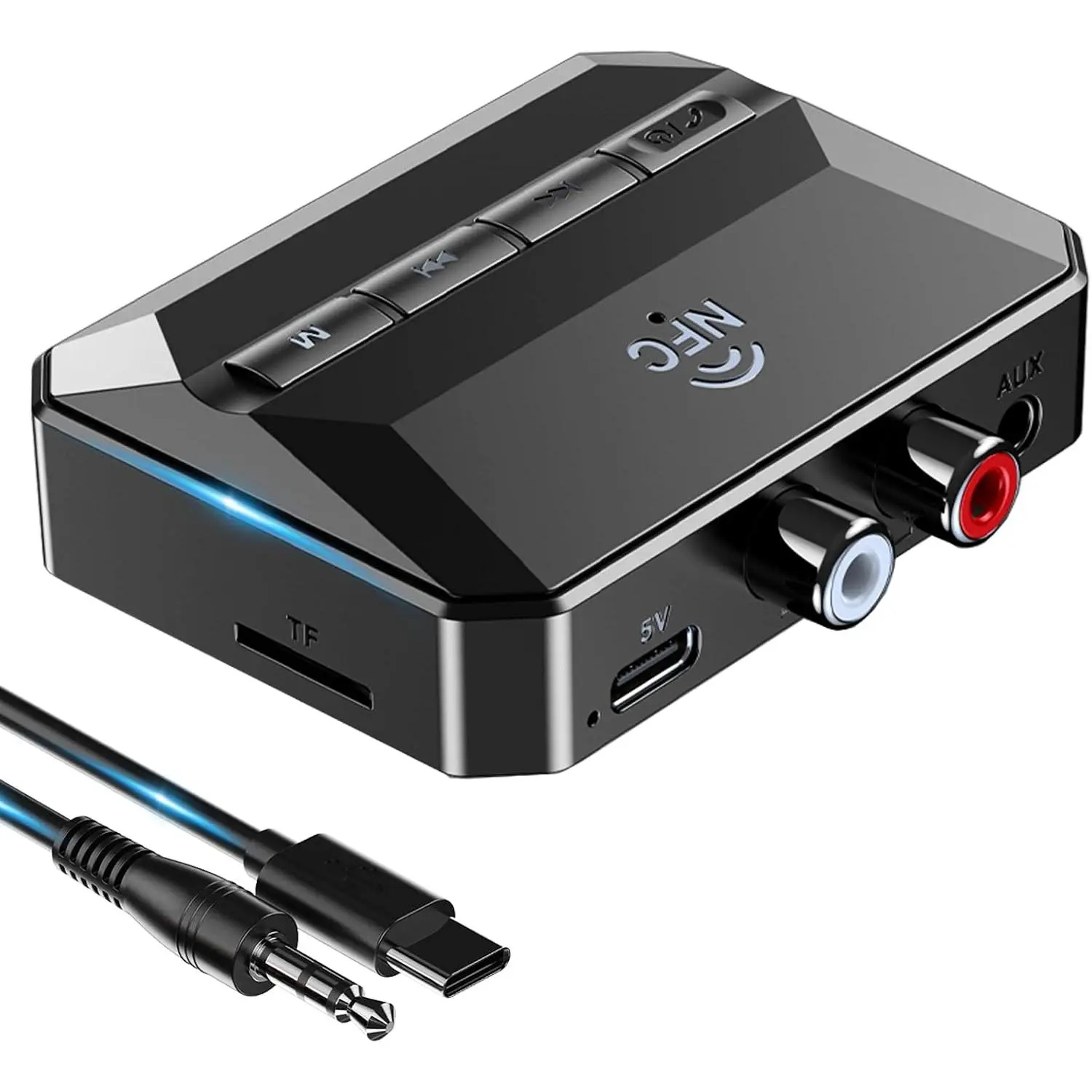 Receiver for  Stereo, AUX  to  Adapter |   Audio Receivers & Adapters, Low Latency  Adapter for Stereo, Support USB Drive & TF Card  Player