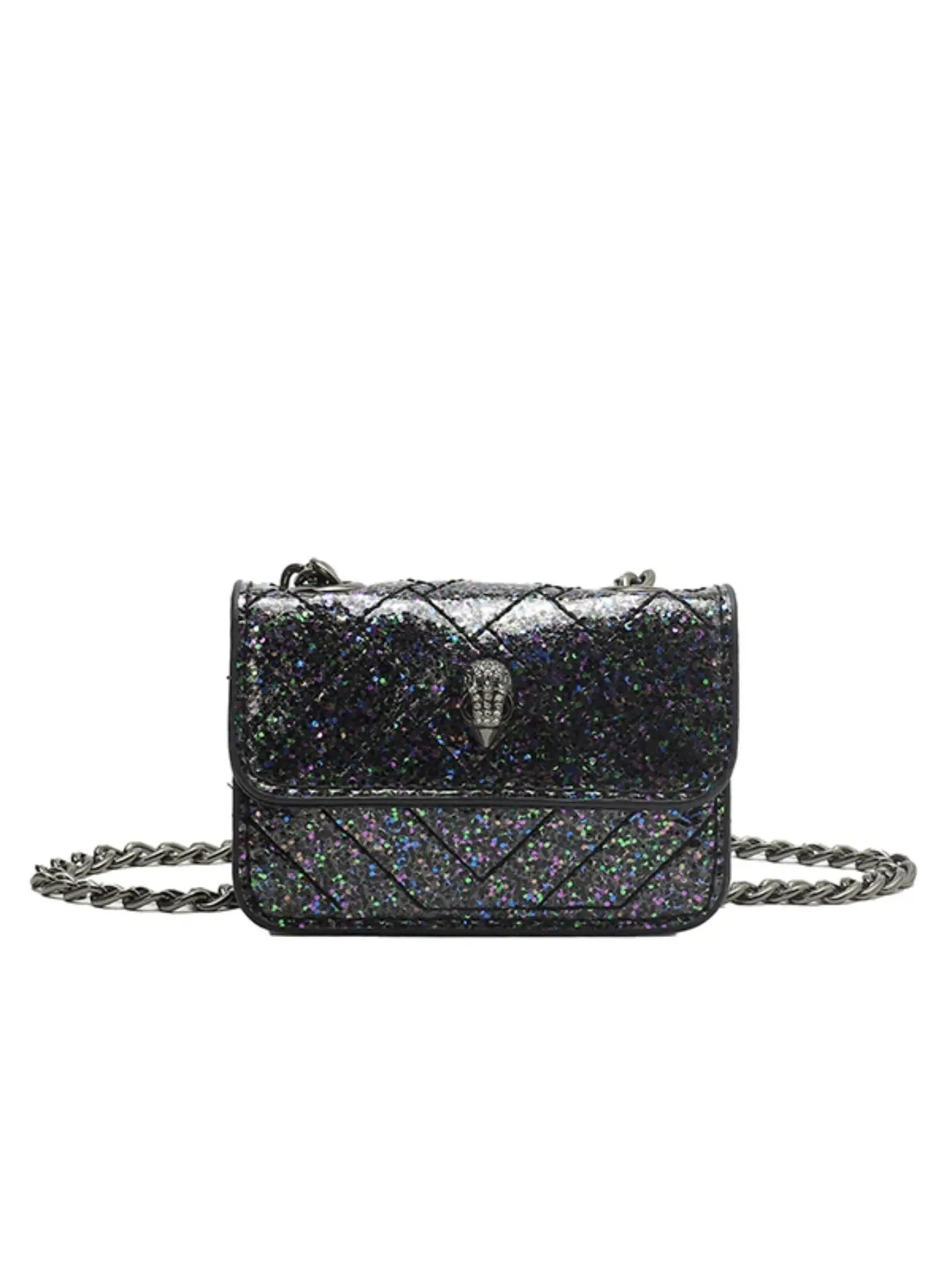 Fashionable Plaid Messenger Bag for Women, Casual All-Season Crossbody Shoulder Bag, Elegant Chain Strap Rhombus Flip Cover