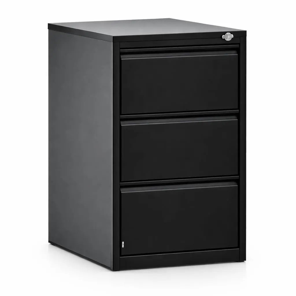 Lockable 3-Drawer Metal Lateral File Cabinet - Steel Office Organizer for Letter, Legal, A4 Files - Smooth Full Ext. Drawers - Secure Office Storage Solution