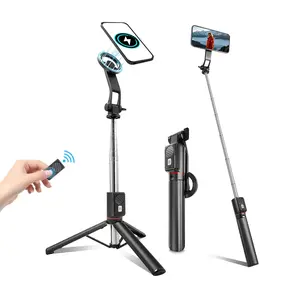 2026 New Magnetic Smartphone Selfie Stick, Extendable Aluminum Tripod, Handheld Stabilizer, Bluetooth-compatible Shutter Remote for iPhone Android