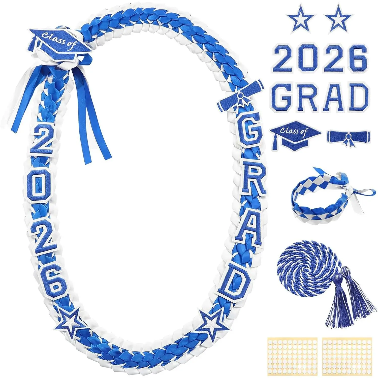 Graduation Leis 2026,Graduation  Leis Embroidery with  Cord for Graduation Party Decorations Gifts