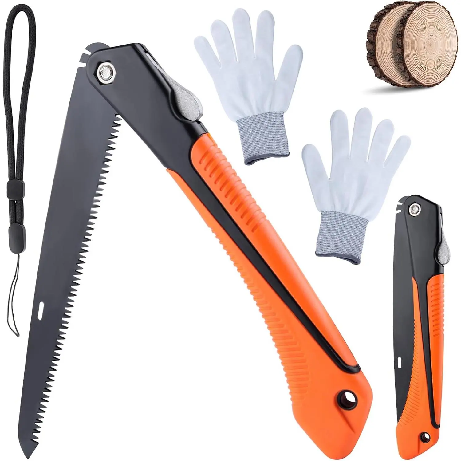 Foldable Saw - Heavy-Duty 8-Inch SK5 Steel Blade with Triple-Ground Teeth, Single-Hand Pruning Hand Saw for Baby & Maternity Outdoor Activities (Camping, Bushcraft)