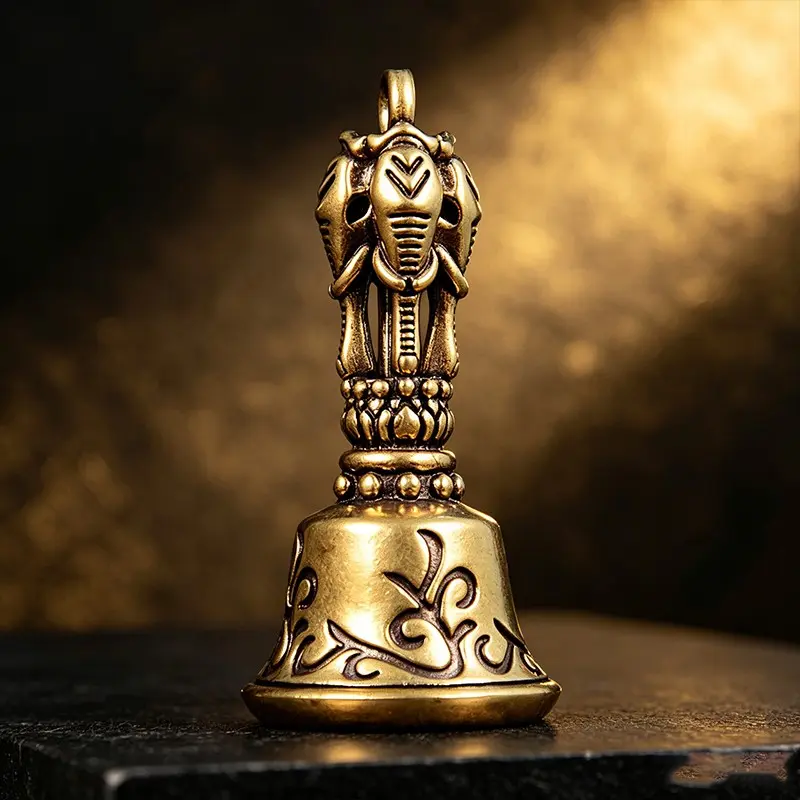Brass Craft Bell Ornament, Home Decor Item, Table Handbell, Cabinet Decoration, Living Room Decorative Piece, Elegant Brass Artwork