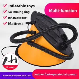 3L 5L Leather Foot Air Pump Portable Manual Foot Pedal Inflator Deflator For Air Mattress Swimming Ring Balloon Inflatable Kayak Boat Outdoor Camping