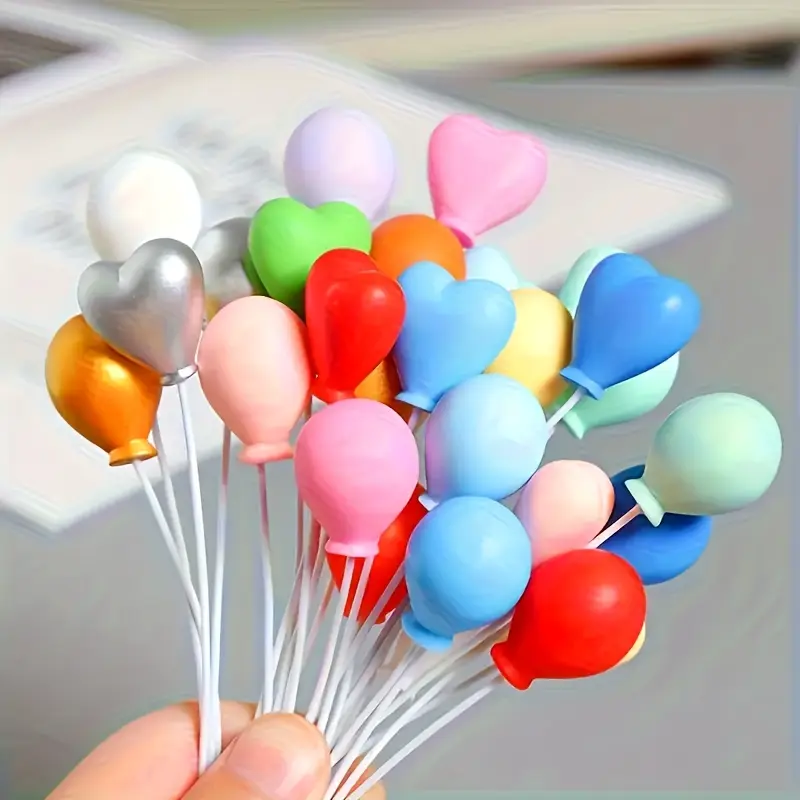 12pcs Mini Resin Balloon Hanging Ornaments Mixed Colors DIY Dollhouse Accessories Perfect for Mini Dollhouse Micro Model Photo Prop Craft Supplies Tiny Decor Decorative Balloons Fine Resin Craftsmanship Christmas Easter New Year Gift