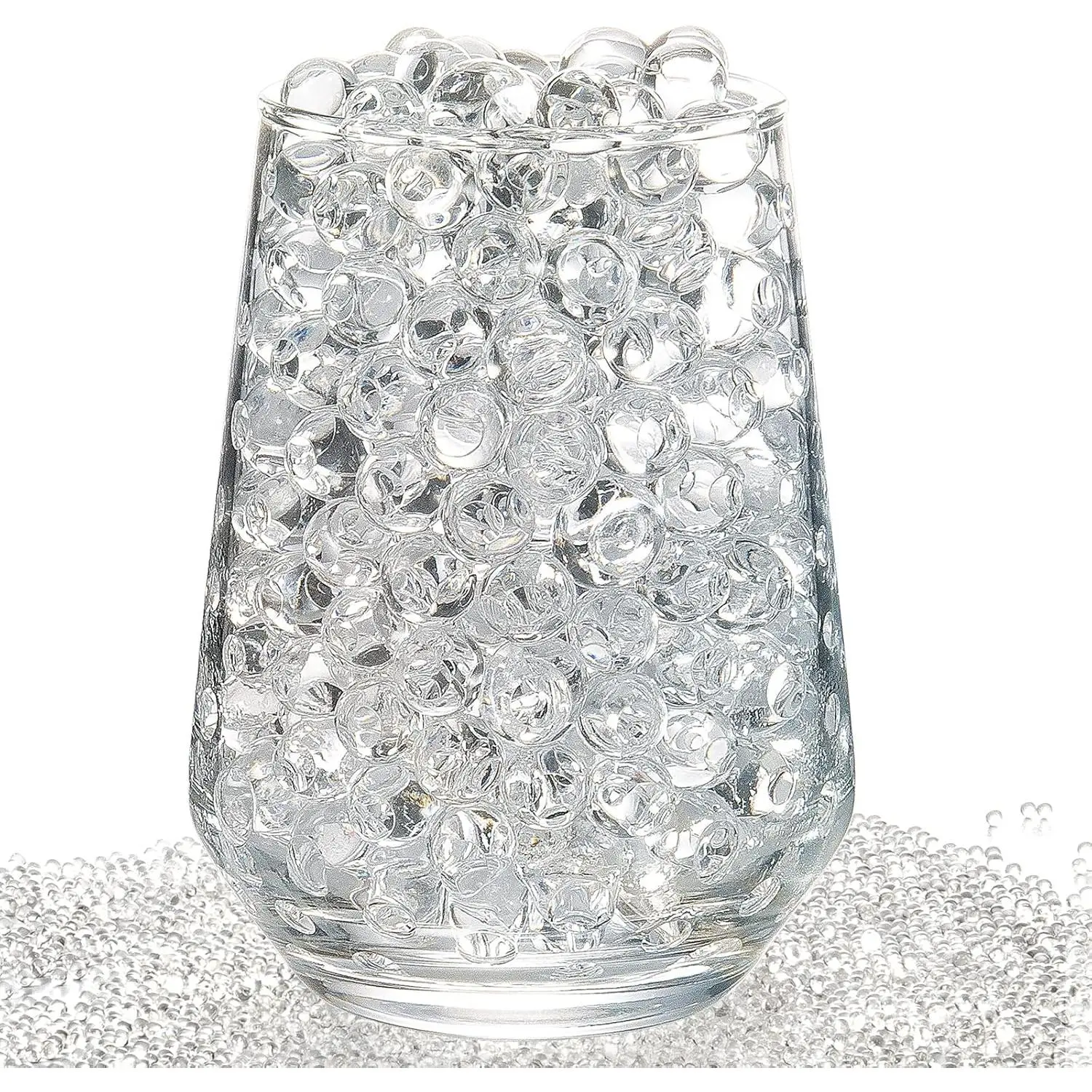 > BoDeo 12000-Piece Round Deep Blue Water Beads Pack - Vase Filler, Floating Candle Centerpiece Gel Beads, 7-8mm Expanded Size, Ocean Theme Wedding Decor, Non-Toxic Biodegradable Decor