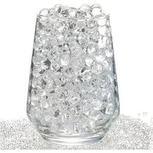 BoDeo 12000-Piece Round Deep Blue Water Beads Pack - Vase Filler, Floating Candle Centerpiece Gel Beads, 7-8mm Expanded Size, Ocean Theme Wedding Decor, Non-Toxic Biodegradable Car Interior Accessory