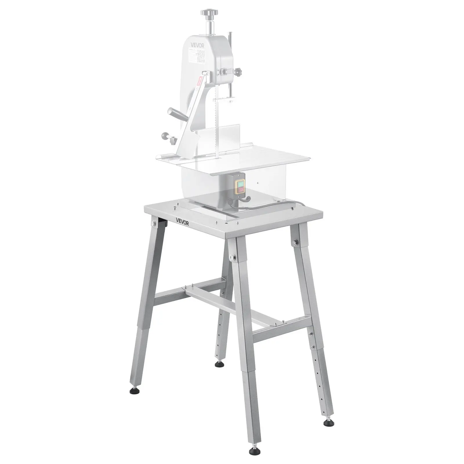 【DealsForYouDays】VEVOR Electric Meat Bandsaw Stand Base, Metal H-Shaped Frame, Adjustable Height Floor Stand, Anti-Slip Pads, for Bone Sawing Machine, BS-Compatible with Models BS-130 & BS-250