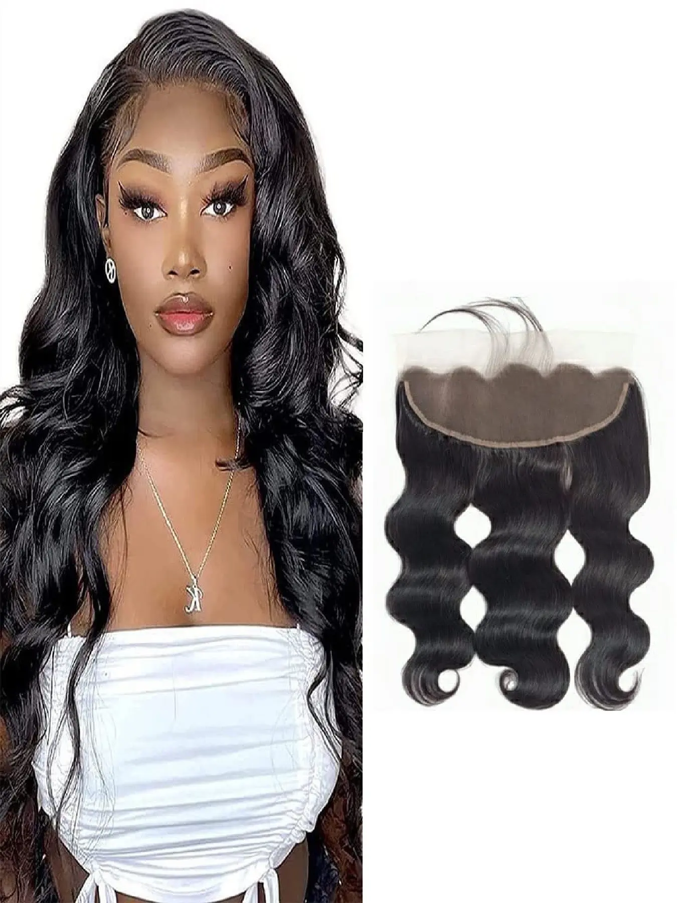 13x4 HD Lace Frontal Closure  Brazilian Human Hair Body Wave Ear to Ear Transparent Invisible Lace Front Frontal Pre Plucked with Baby Hair