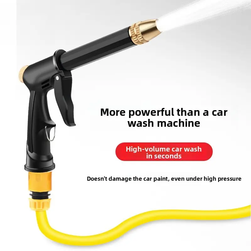 1Set Portable High-Pressure Washer Hose Nozzle Gun, Adjustable Garden Water Spray Nozzle, Car Wash and Pet Cleaning Tool, Abs Material, Car Wash Sprayer