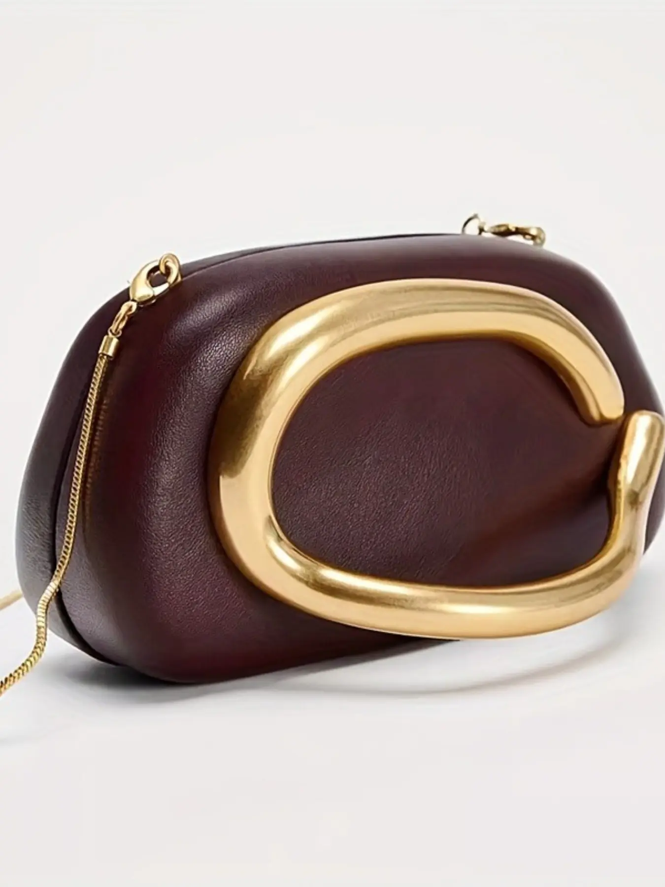 Women's Elegant Vintage Box Clutch, Magnetic Closure, Hardware, Detachable Chain Strap, All Seasons, Evening Clutch Bag, Casual and Party, PU Leather Purse