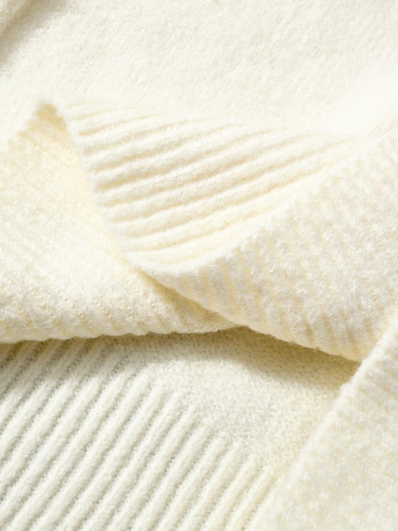 Women's Striped Bow Decor Sweater, Elegant Long Sleeve V Neck Jumper for Fall & Winter, Fashion Women's Knitwear for Daily Wear, Lady