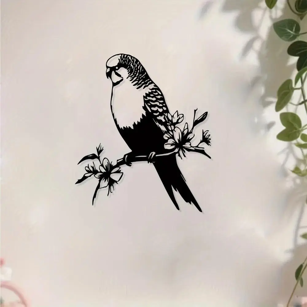 1pc Parrot Metal Wall Art Decor Rust Resistant Bird Sculpture Exquisite Mural for Home Garden Fence Wall Decoration