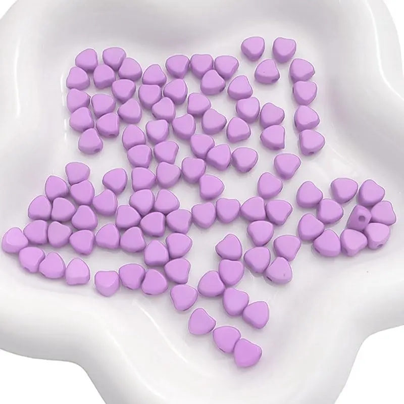 7mm Heart-Shaped High-Quality Stone Beads - 50 Count, Full and Do Not Fade, for Romantic Valentine's Day Jewelry Making & Beads Making Projects