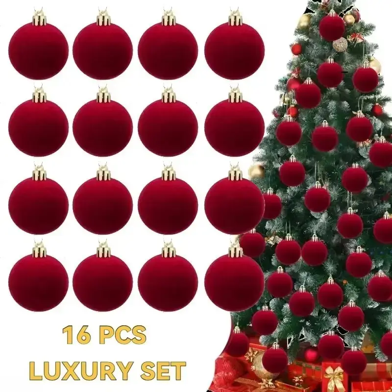 16 Count Ornaments for Christmas Tree Decorations, Elegant Christmas Ornaments Balls, Shatterproof Xmas Decorative Hanging Ornaments
