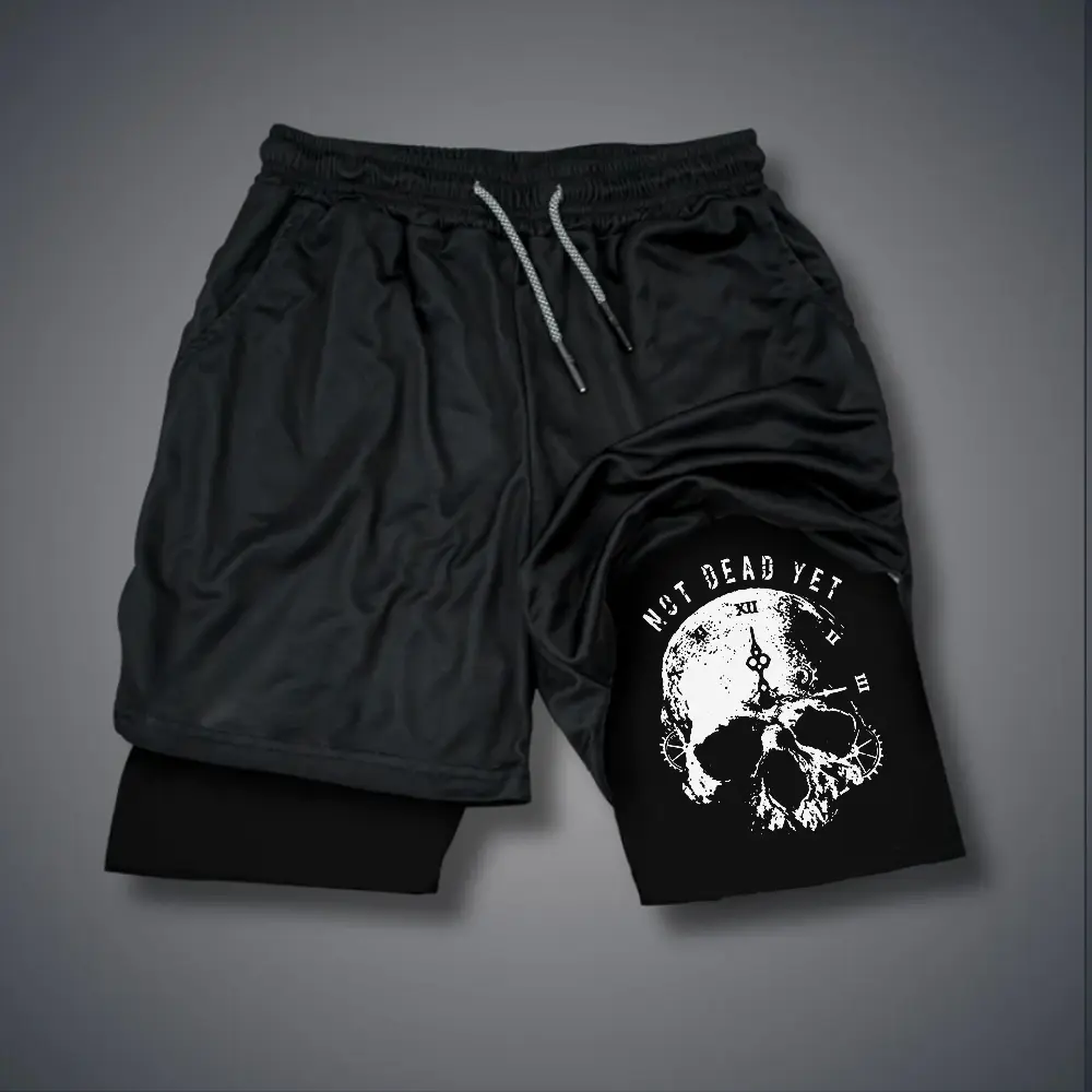 80s 90s Double-Layer Sports Shorts Graphic Shorts Black Camo Streetwear Shorts Men Outfits Men Vacation Outfits Shorts