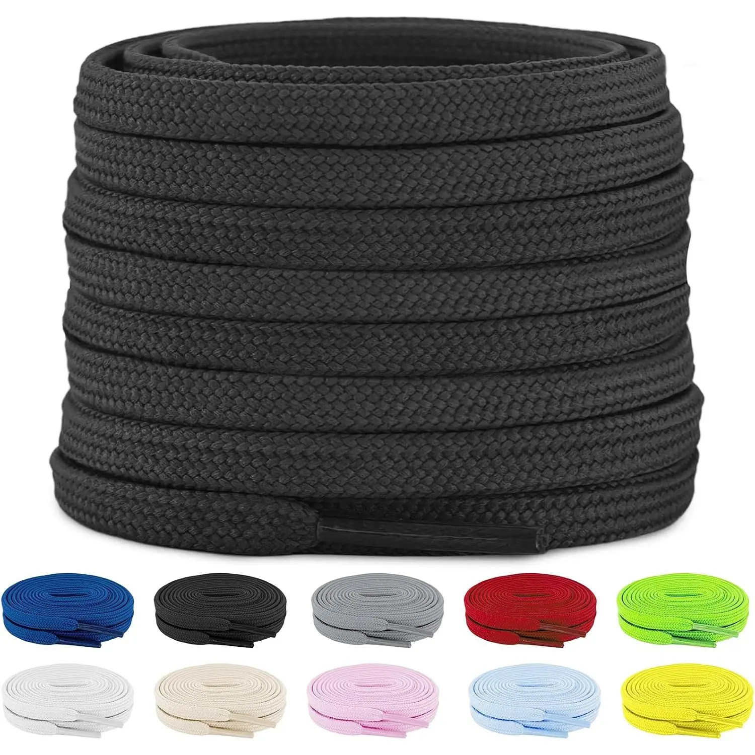 1/4" (6mm) Flat Shoelaces for sneakers, Thin Shoe Laces  Athletic & Running Shoestrings