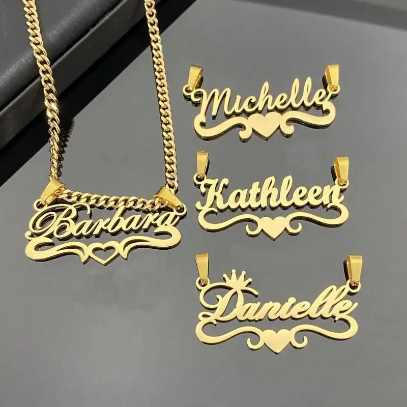 Personalized Stainless Steel Cuban Link Chain Name Necklace-Customized Name Card, Perfect Gift for Her for Christmas and Special Occasions, Best for Christmas