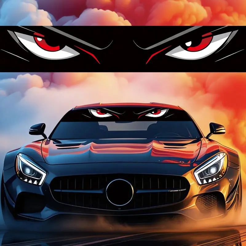 Prominent Eye Car Windshield Sticker, Waterproof Sunscreen Heat Resistant, Sunshade For Car Windshield, Universal Car Exterior Decor, Front Back Windshield Window Stickers