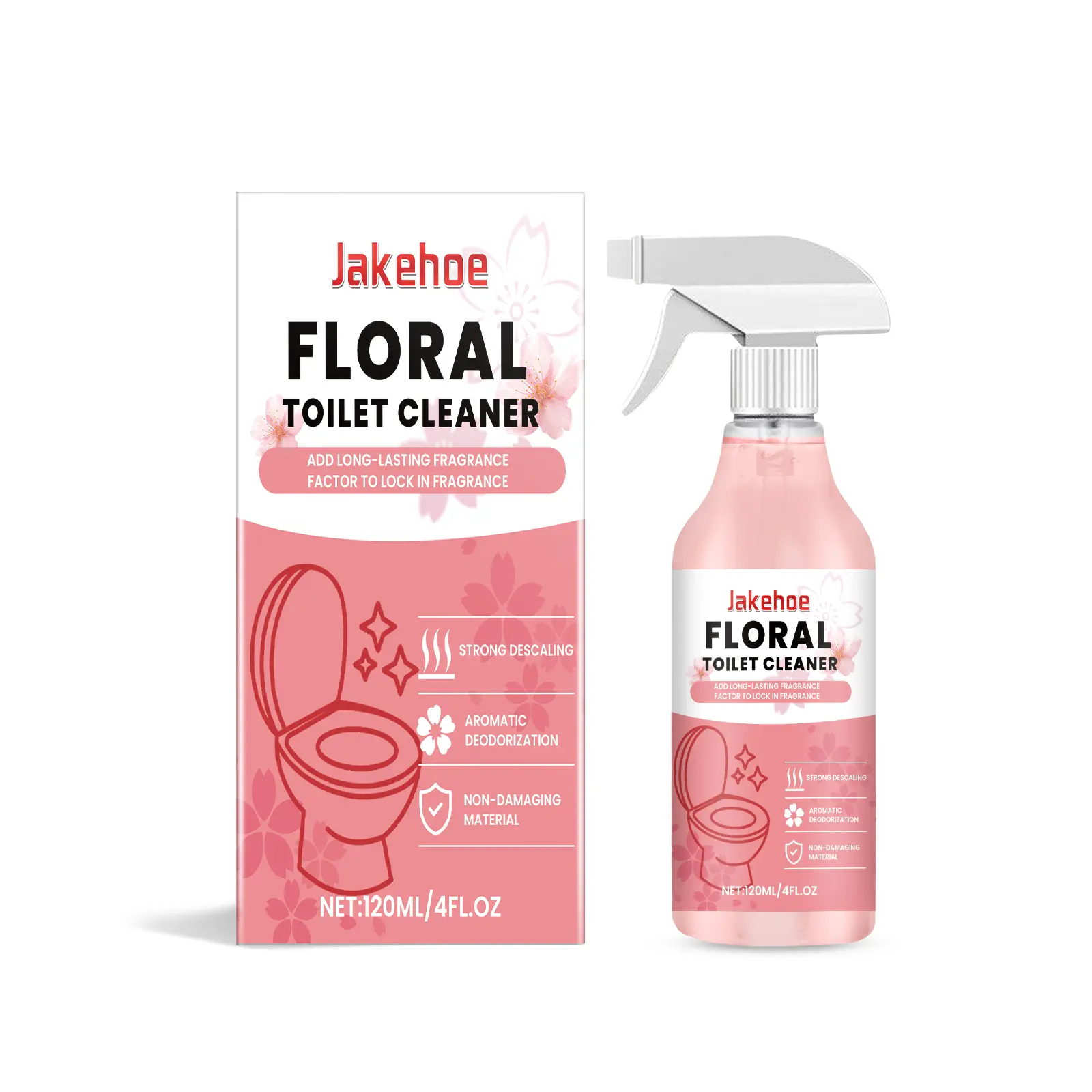 Jakehoe Floral Toilet Cleaner, Toilet Toilet Cleaner Floral Toilet Cleaner Fragrance Deodorizing Odor Decontamination, 4 FL.OZ Spray Bottle