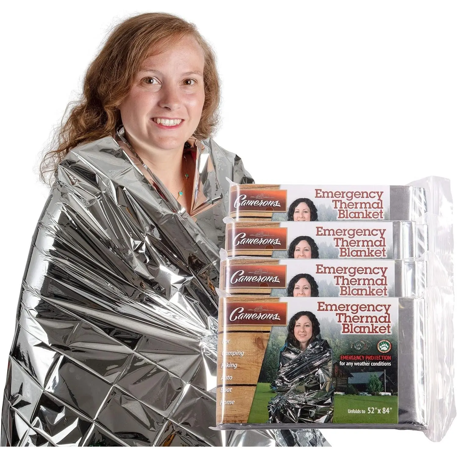 Mylar Thermal Blankets (4 Pack)  Kit Camping Blanket-Hiking Outdoors,  Runs or  Set- Out Bag-Keep Heat Insulated