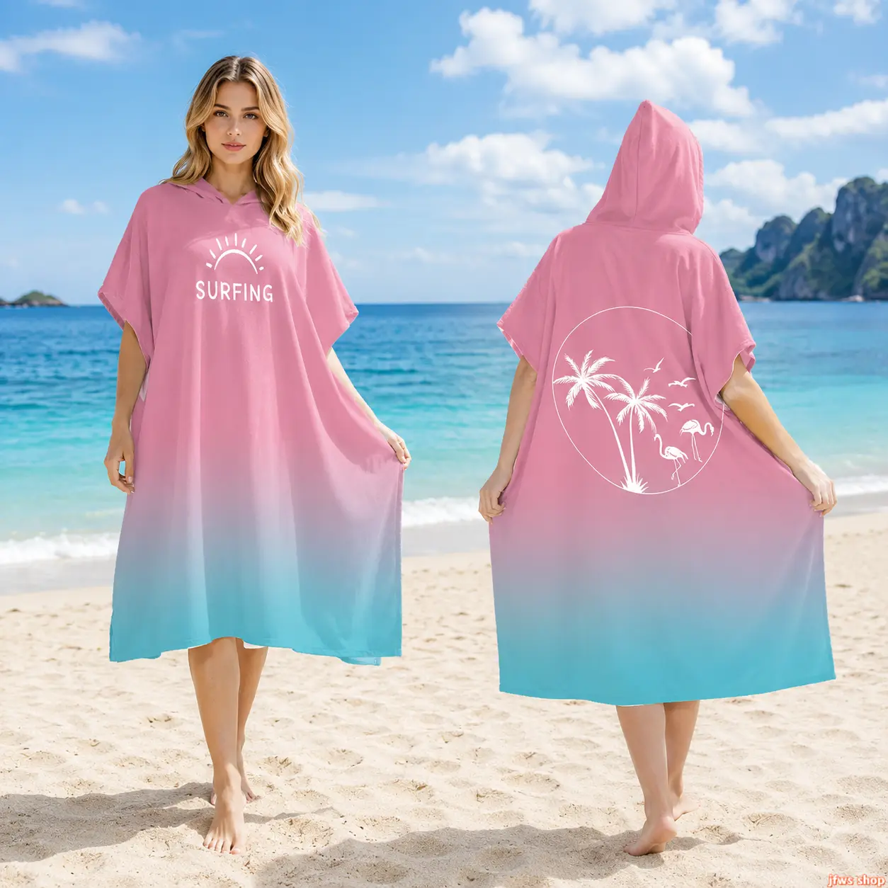 Poncho Robe for Women, Hooded Soft Fleece Swim Cover-Up, Lightweight Absorbent Quick-Dry Towel with Sun Protection for Beach Travel, Fleece Soft Swimsuit Coverup Summer Coverup, Absorbent Fiber, Double-Sided, Female Wear homeessentials