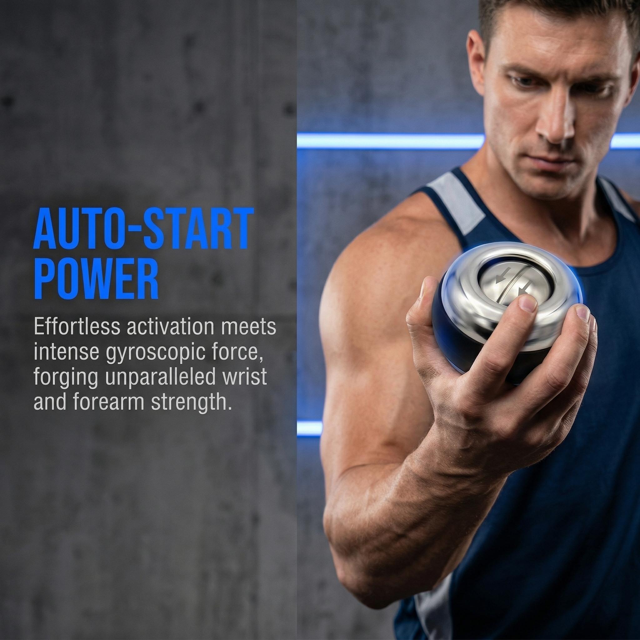 Self-Starting Gyro Ball – Arm Strength & Grip Strengthener in One, Adjustable Resistance Forearm Trainer, Portable Hand Exercise Ball for Muscle Building, Stress Relief & Carpal Tunnel Relief