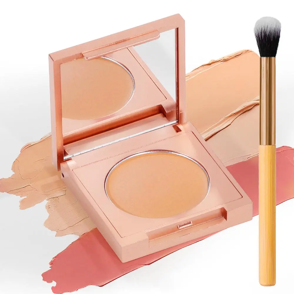 Eye Concealer Balm with Brush, Makeup, Longwearing Makeup, Concealing Dark Circles, Perfect for Dark Circles and Under-Eye Correction, Long-Lasting Matte Finish, Reduces Puffiness, Coverage