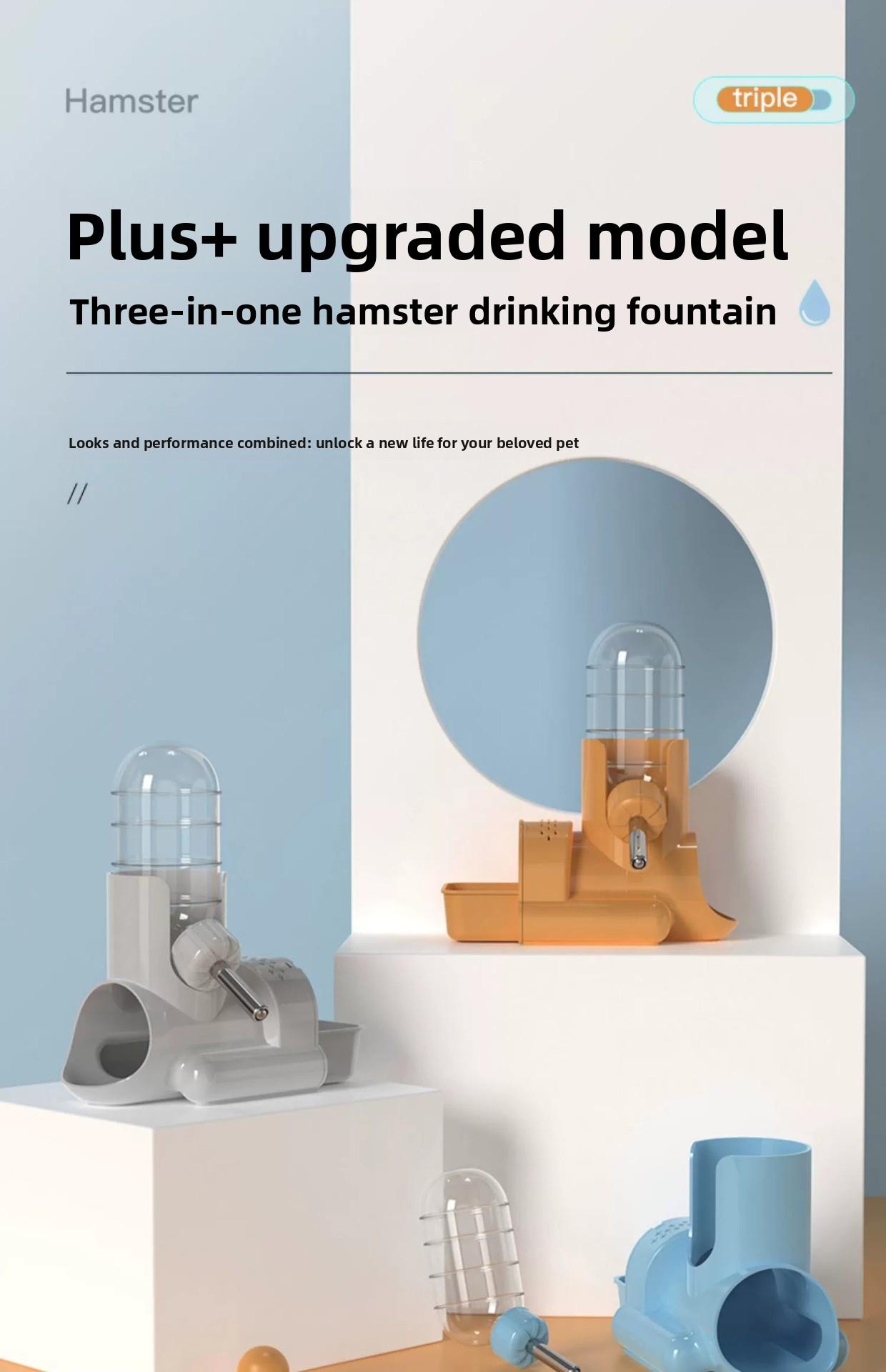 Automatic Hamster Water Bottle with Leak-Proof Ball Dispenser for Rabbit Guinea Pig Hydration Drinker Cage Supplies Small Pets