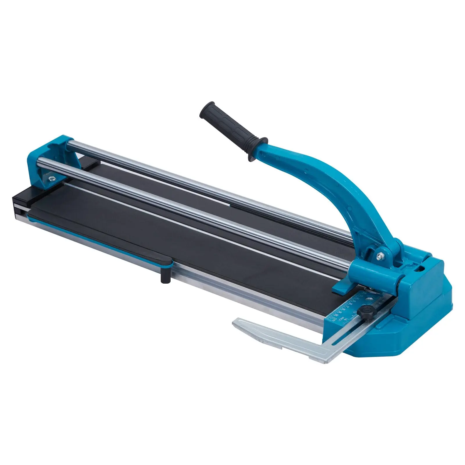 GARVEEManual Tile Cutter available in 24 and 48 inch sizes with tungsten carbide cutting wheel, guide accuracy, anti-skid feet, removable scale, precision cutting, and double rails for enhanced stability