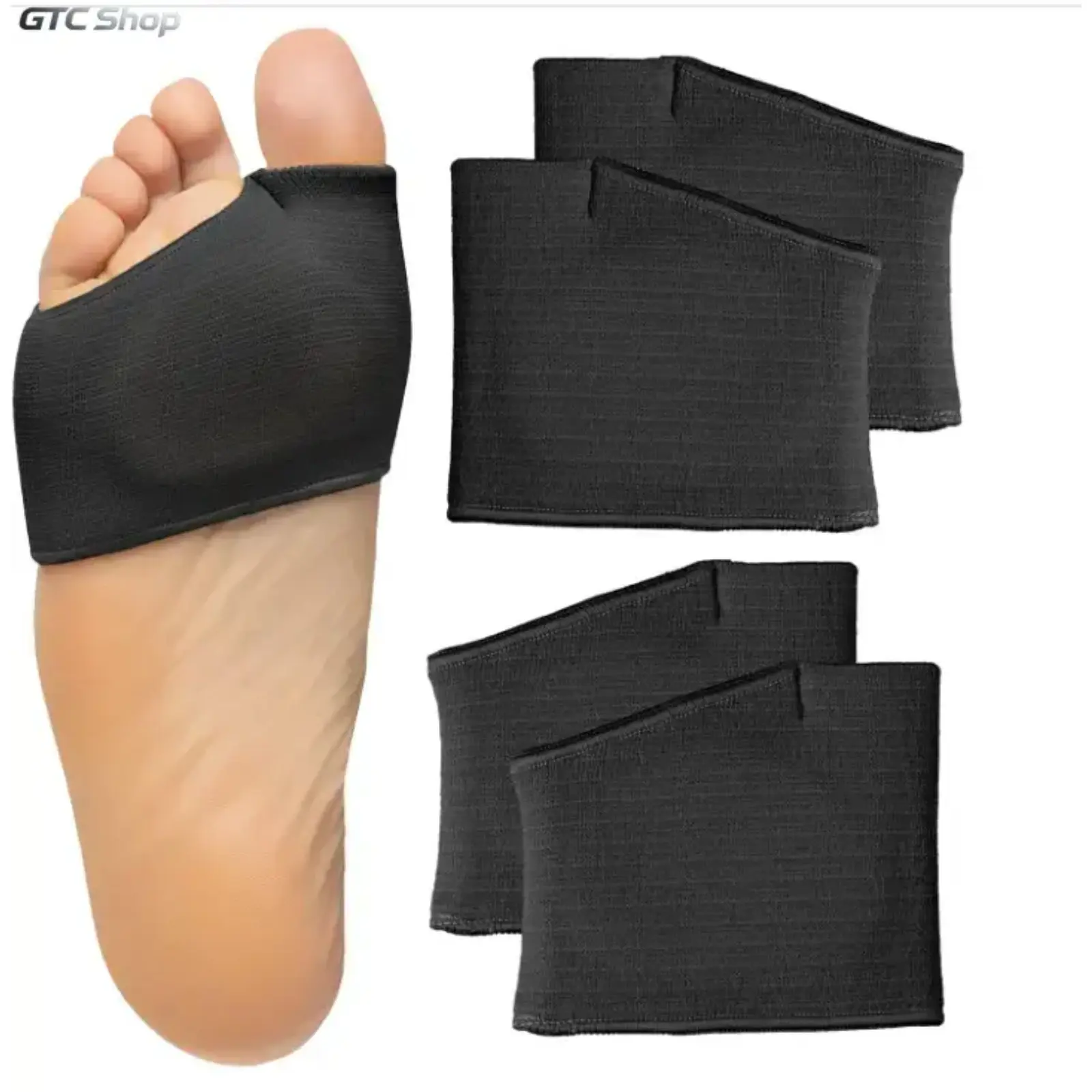 Unisex 2-Pair Fabric-Silicone Gel Metatarsal Pads, Multi-Size Toe Separator Cushion Insoles, Anti-Friction Forefoot Footcare Tools for Sports, Outdoor Shoes Pain Relief