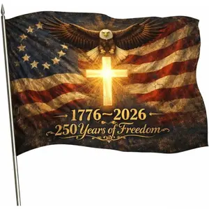 Us 250 Flag – 250th Anniversary US Double Sided 3-Ply Outdoor Flag, We The People 1776-2026 Patriotic Yard & House Banner for 4th of July (5, 3X5)