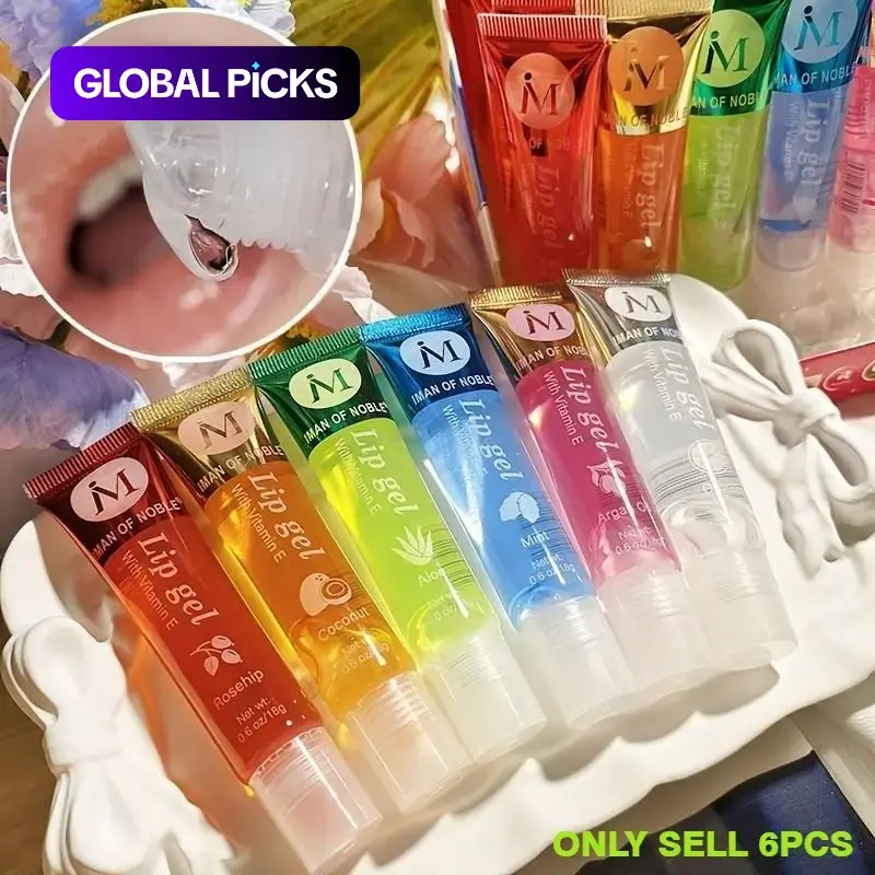 Clear Lip Gloss and Lip Oil Set, 6-Piece Hydrating Glossy Lip Care Collection, Lip Products Makeup, Coconut Flavor, Makeup Gift for Women and Girls #GLOBAL PICKS