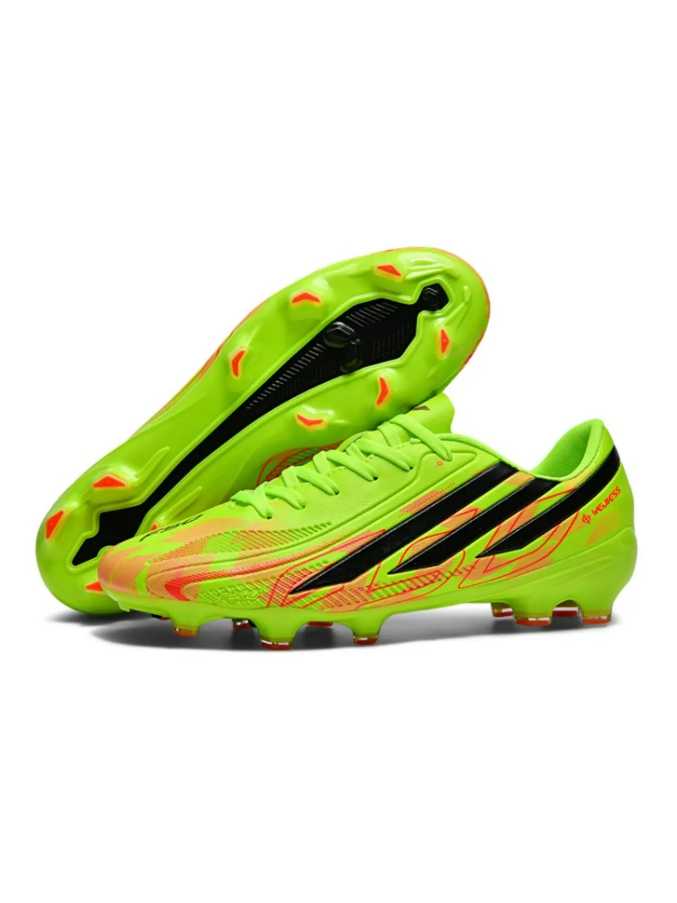 Unisex Football Shoes, Indoor Outdoor Use, Laces Design, Lightweight High Performance, Long Studs, Anti-Slip Durable, Super Grip Support, Football Boots