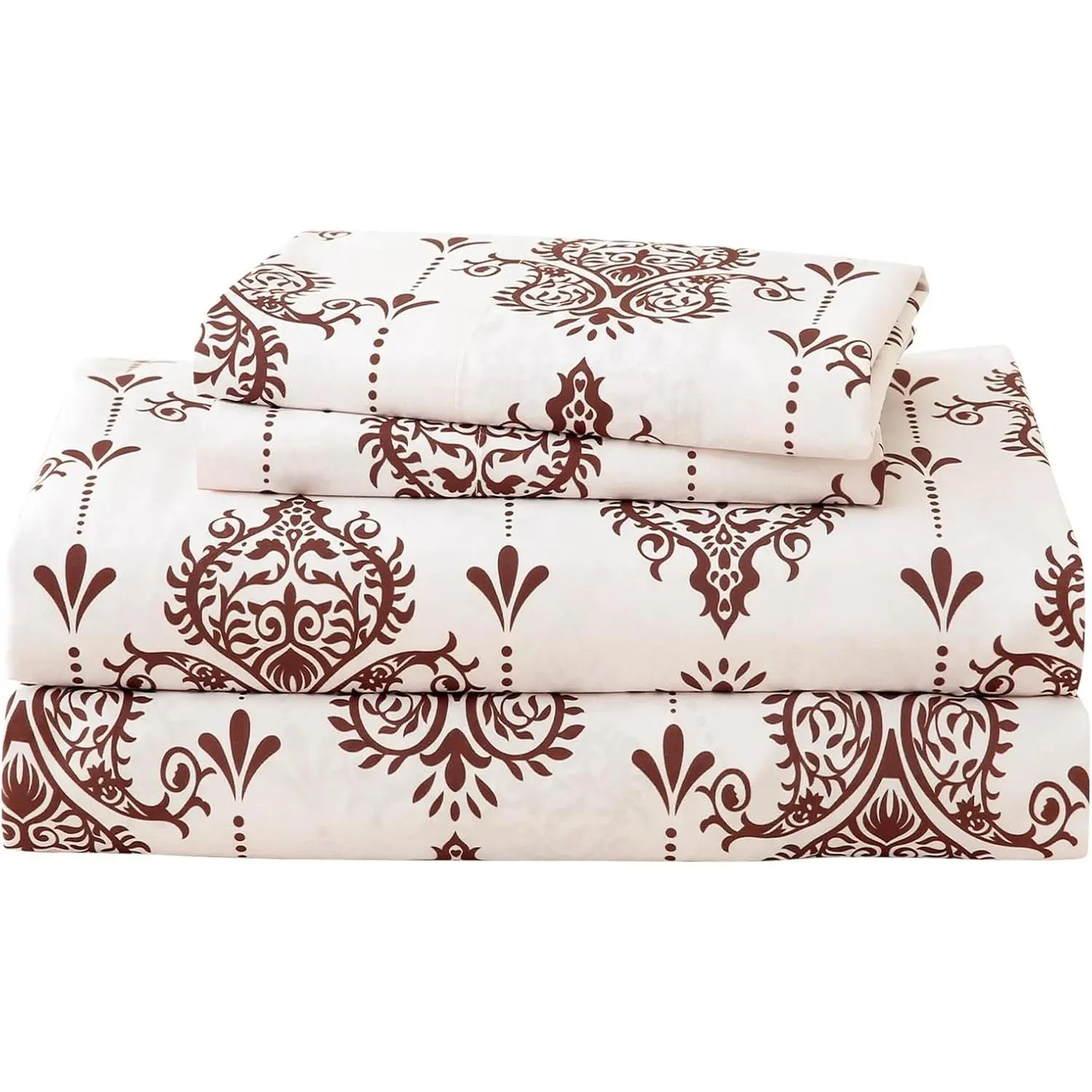 King Size Paisley Printed Sheet Set, 4 Pieces Boho Bed Sheets Sets