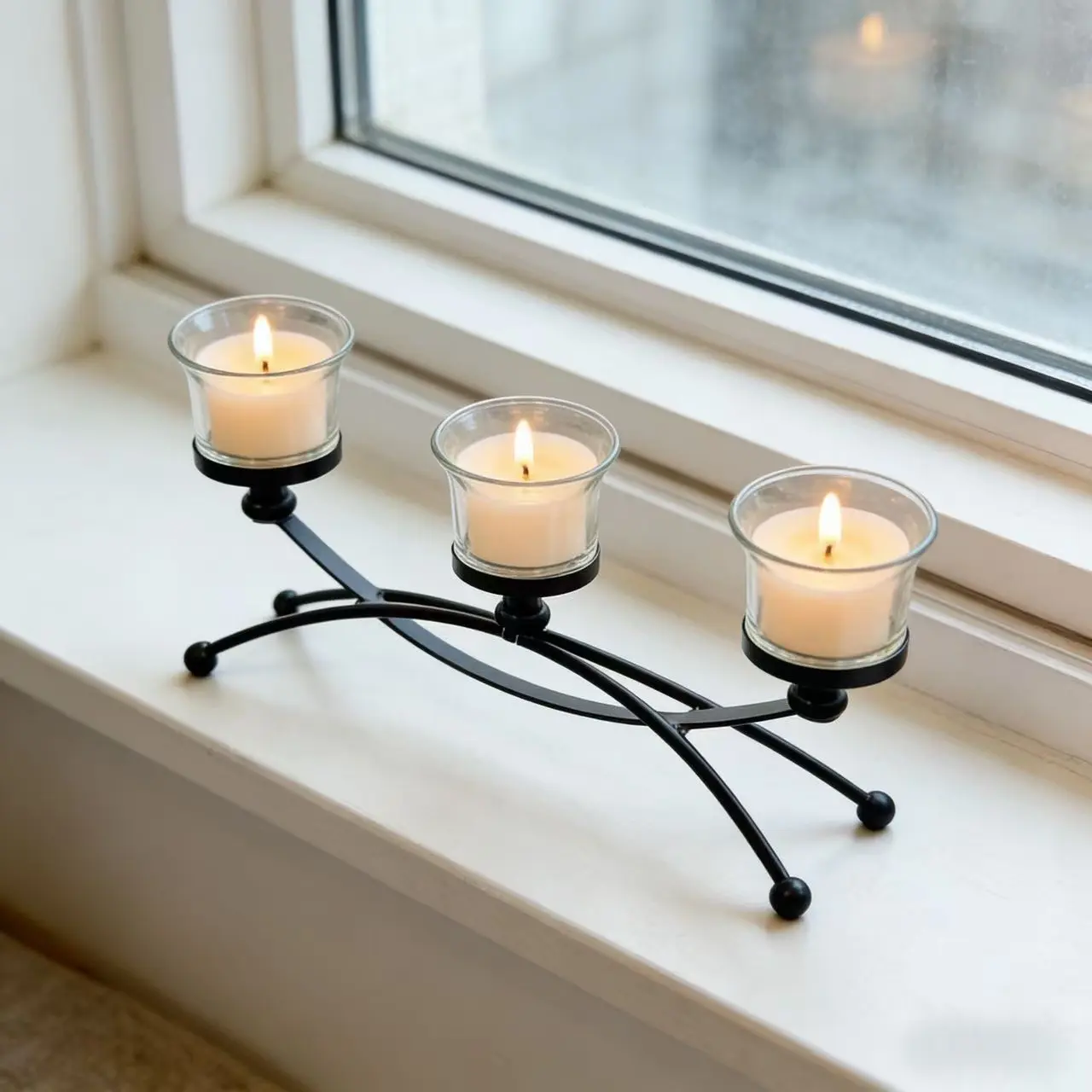 Elegant 3-Arm Metal Glass Candle Holder, Vintage Style, Perfect for Weddings, Birthdays, Holidays, Home Decor, Christmas Gift, Vintage Candle Stand, Home Decoration