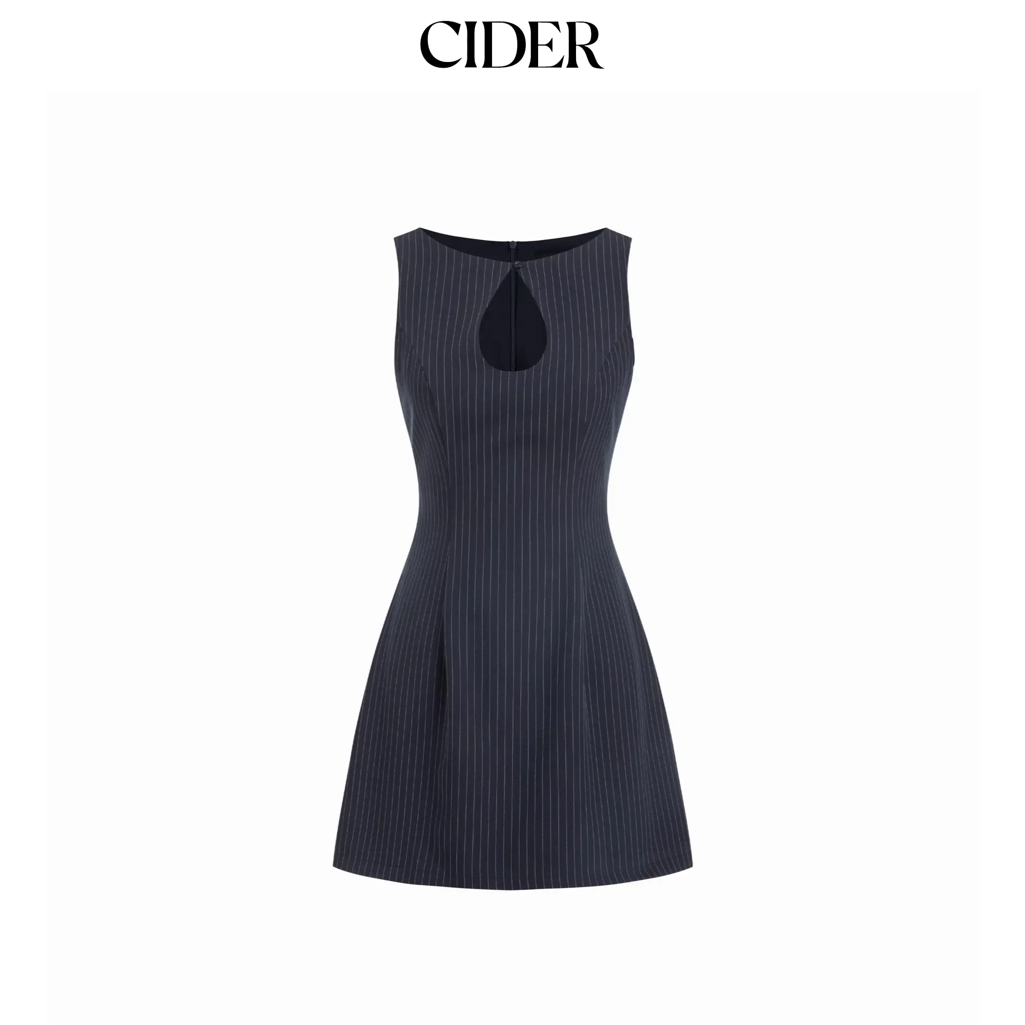 Cider Striped Boat Neck Cut Out A-line Mini Dress SummerFinds