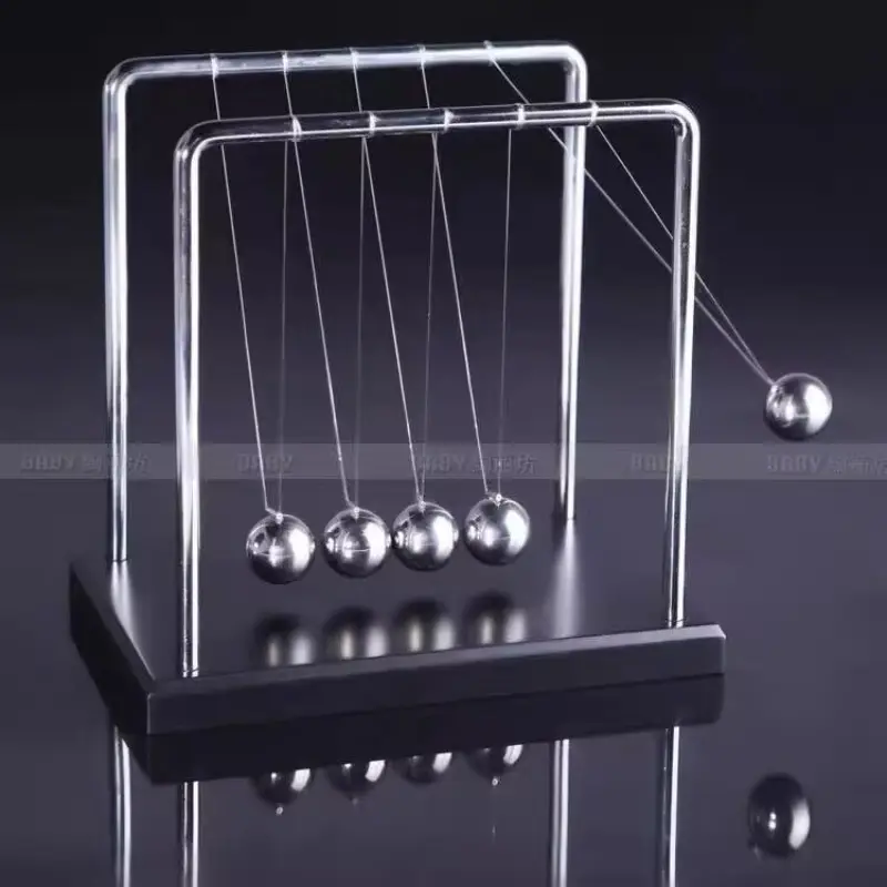 Newton Pendulum Ball Balance Clock, Home and Office Decor, Battery-Free Educational Kinetic Demonstration, Perfect for Learning and Display