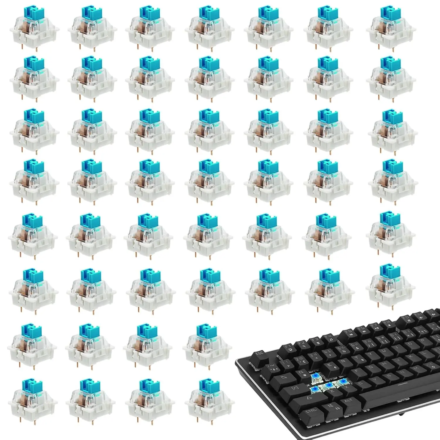 50 count Keyboard Clicker,Mechanical,3 Pin Clicky Switches,Clickers for  Prints, Keyboard Switches Clicky,Keyboard  for Mechanical Gaming Keyboards and Typing