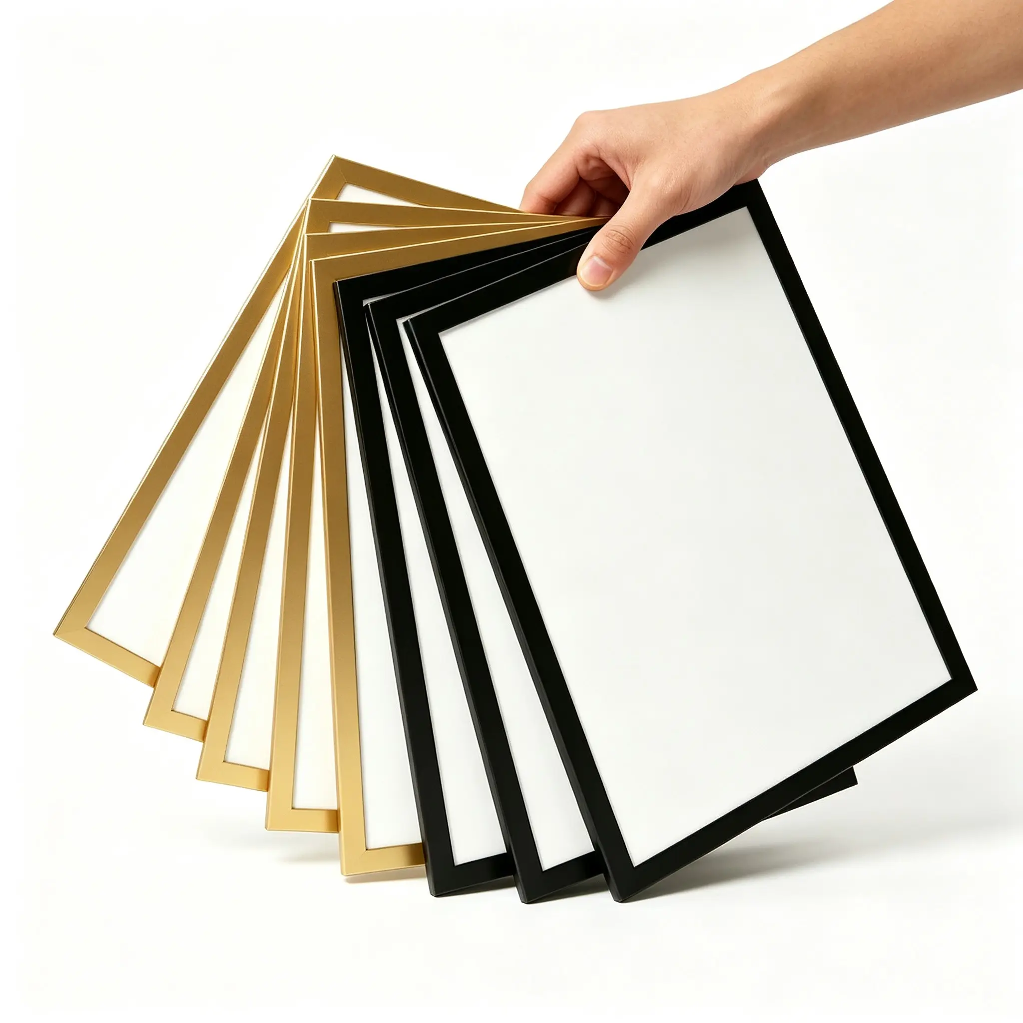 6-Pack A4 Magnetic Self-Adhesive Frames, Portable Wall-Mounted Plastic Photo and File Display, No Screws Needed, Simple Decor