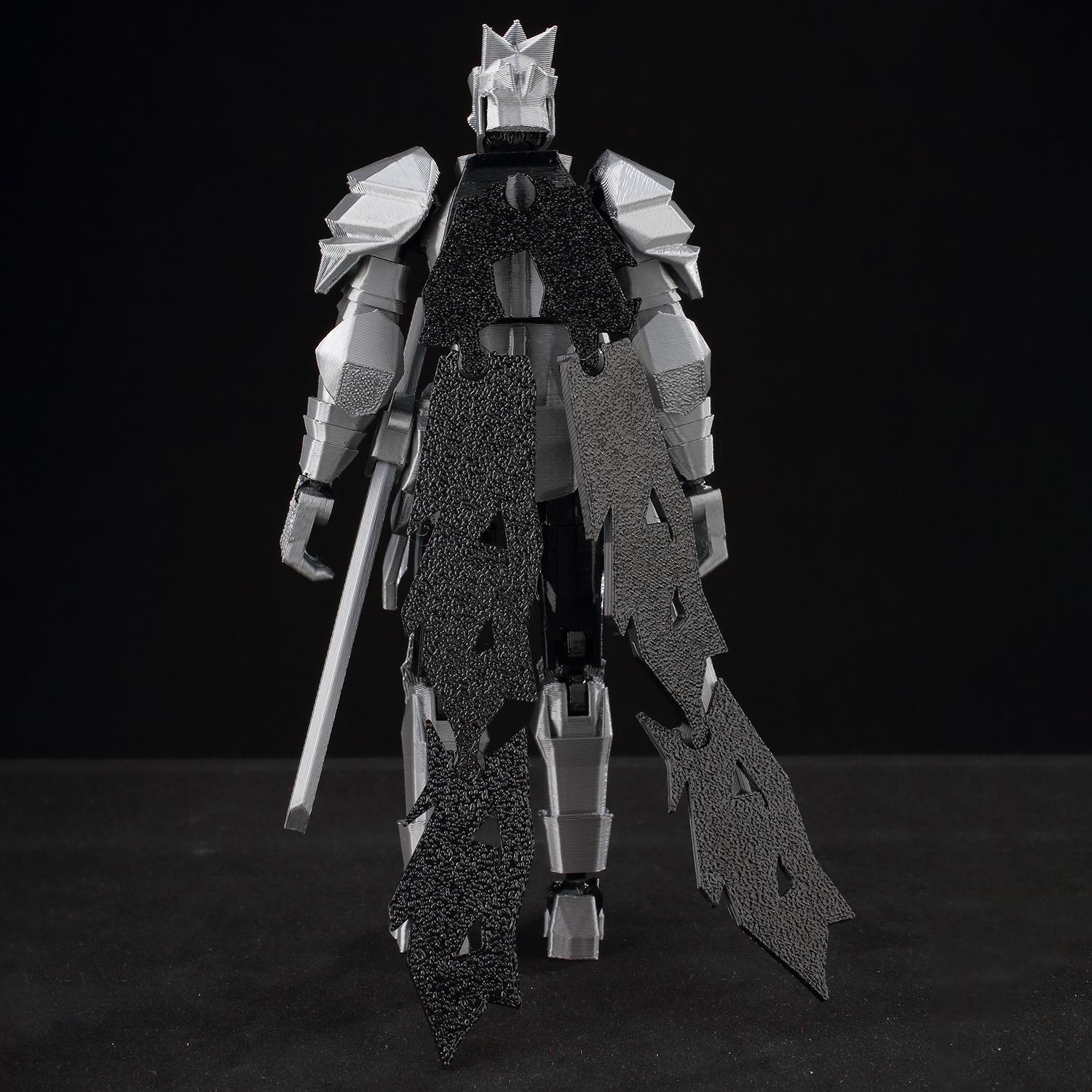 ​9L3D Lucky13 Silver Knight Robot Action Figure Dummy13 with Giant Sword T13 Multi-Jointed 3D Printed Collectible Toy Titan13​ popular